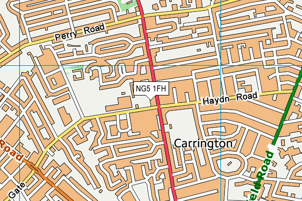 NG5 1FH map - OS VectorMap District (Ordnance Survey)