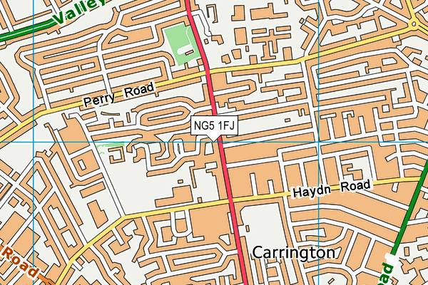 NG5 1FJ map - OS VectorMap District (Ordnance Survey)