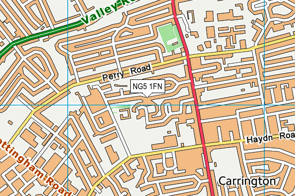 NG5 1FN map - OS VectorMap District (Ordnance Survey)