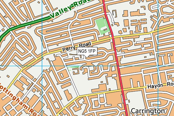 NG5 1FP map - OS VectorMap District (Ordnance Survey)