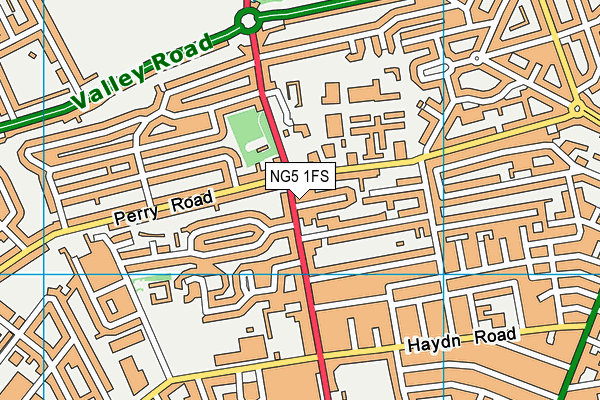 NG5 1FS map - OS VectorMap District (Ordnance Survey)