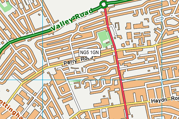 NG5 1GN map - OS VectorMap District (Ordnance Survey)