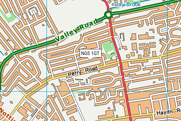 NG5 1GT map - OS VectorMap District (Ordnance Survey)