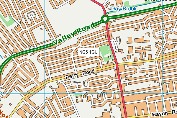 NG5 1GU map - OS VectorMap District (Ordnance Survey)