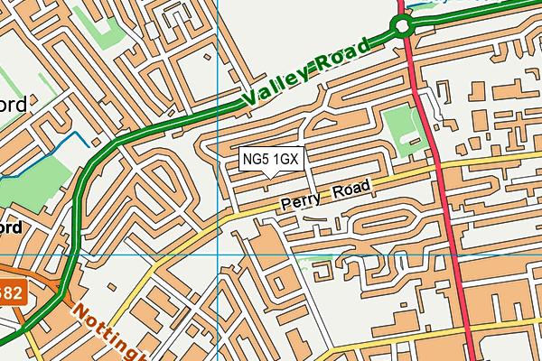 NG5 1GX map - OS VectorMap District (Ordnance Survey)