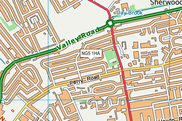 NG5 1HA map - OS VectorMap District (Ordnance Survey)