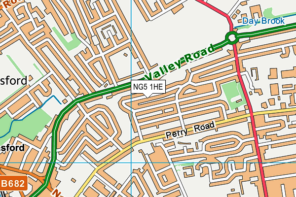 NG5 1HE map - OS VectorMap District (Ordnance Survey)