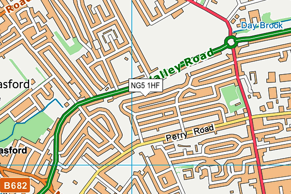 NG5 1HF map - OS VectorMap District (Ordnance Survey)