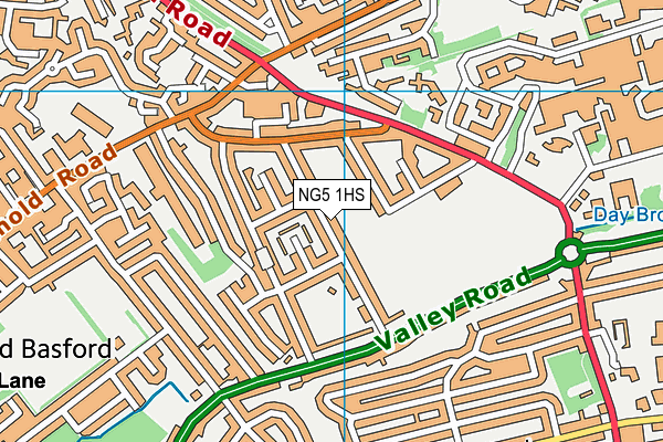 NG5 1HS map - OS VectorMap District (Ordnance Survey)