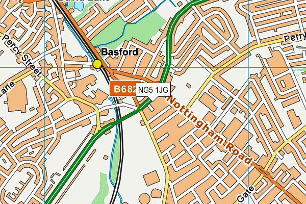 NG5 1JG map - OS VectorMap District (Ordnance Survey)