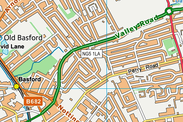 NG5 1LA map - OS VectorMap District (Ordnance Survey)