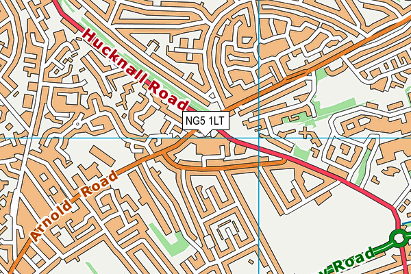 NG5 1LT map - OS VectorMap District (Ordnance Survey)