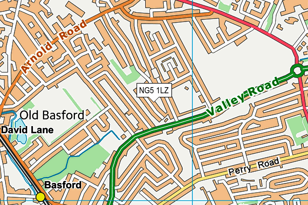 NG5 1LZ map - OS VectorMap District (Ordnance Survey)