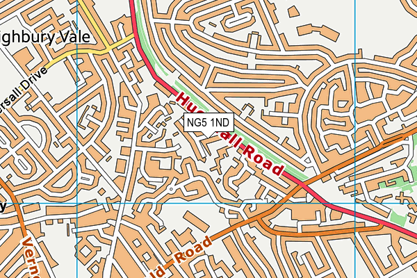 NG5 1ND map - OS VectorMap District (Ordnance Survey)