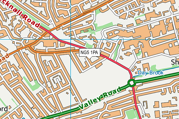 NG5 1PA map - OS VectorMap District (Ordnance Survey)