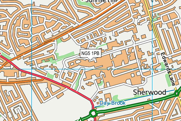 NG5 1PB map - OS VectorMap District (Ordnance Survey)