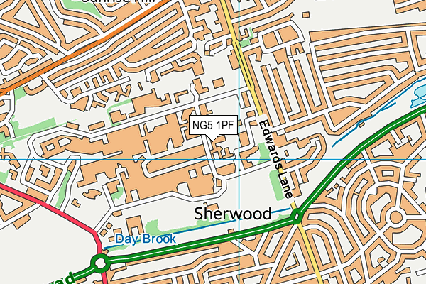 NG5 1PF map - OS VectorMap District (Ordnance Survey)