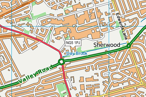 NG5 1PJ map - OS VectorMap District (Ordnance Survey)