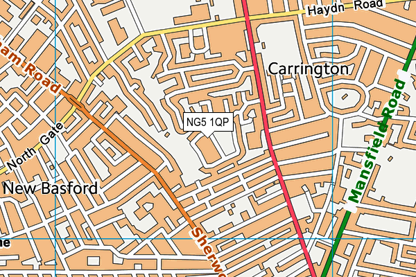 NG5 1QP map - OS VectorMap District (Ordnance Survey)