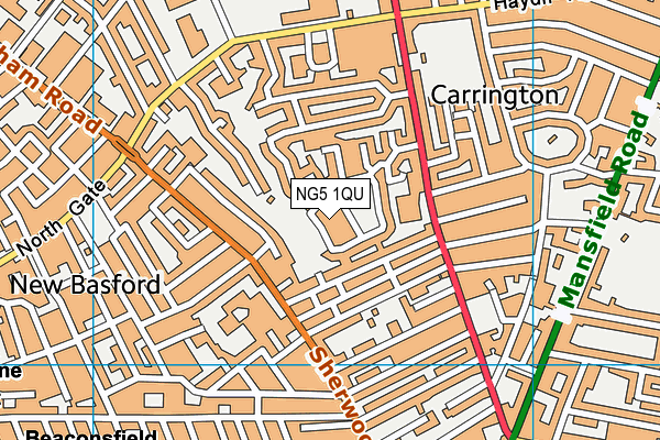 NG5 1QU map - OS VectorMap District (Ordnance Survey)