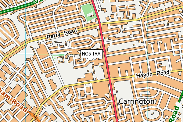 NG5 1RA map - OS VectorMap District (Ordnance Survey)