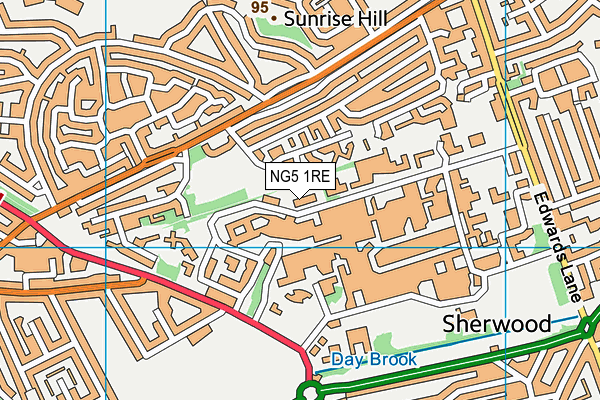 NG5 1RE map - OS VectorMap District (Ordnance Survey)