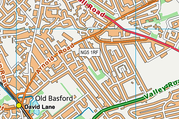 NG5 1RF map - OS VectorMap District (Ordnance Survey)