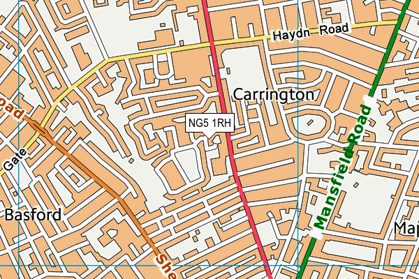 NG5 1RH map - OS VectorMap District (Ordnance Survey)