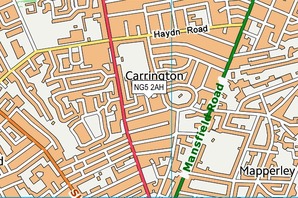 NG5 2AH map - OS VectorMap District (Ordnance Survey)