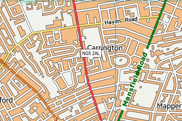 NG5 2AL map - OS VectorMap District (Ordnance Survey)