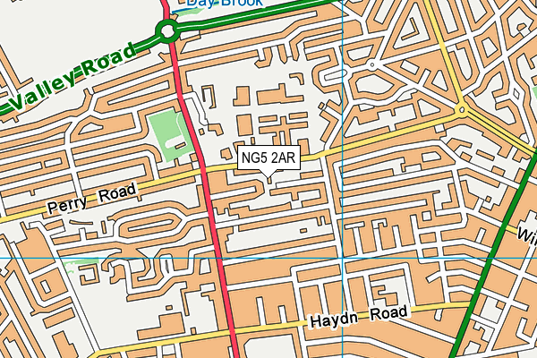 NG5 2AR map - OS VectorMap District (Ordnance Survey)