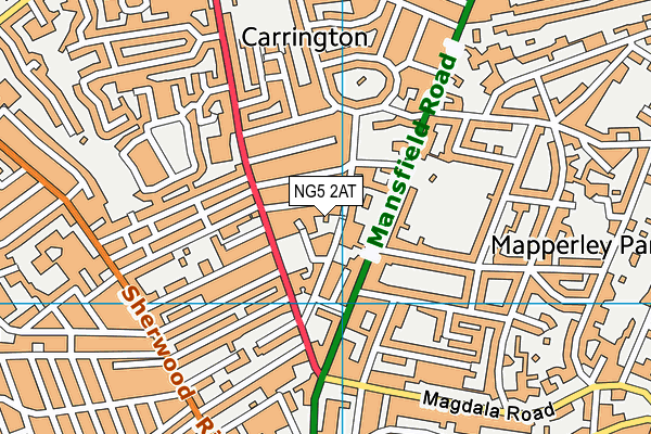 NG5 2AT map - OS VectorMap District (Ordnance Survey)