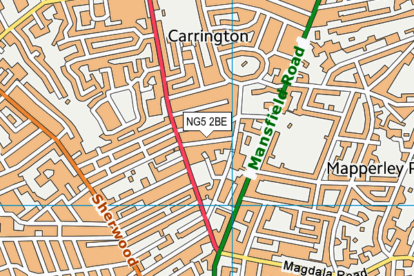 NG5 2BE map - OS VectorMap District (Ordnance Survey)