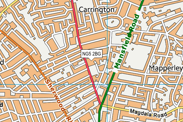 NG5 2BG map - OS VectorMap District (Ordnance Survey)