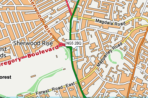 NG5 2BQ map - OS VectorMap District (Ordnance Survey)