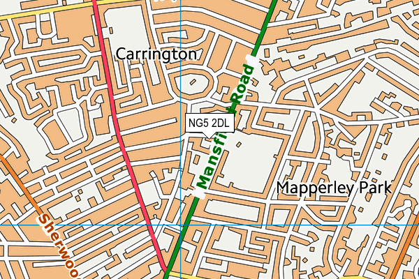 NG5 2DL map - OS VectorMap District (Ordnance Survey)