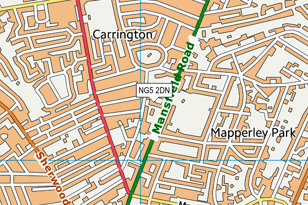 NG5 2DN map - OS VectorMap District (Ordnance Survey)