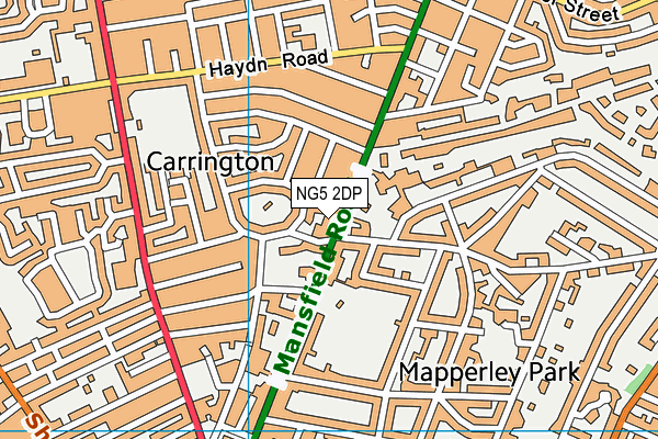 NG5 2DP map - OS VectorMap District (Ordnance Survey)
