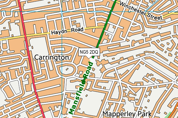 NG5 2DQ map - OS VectorMap District (Ordnance Survey)