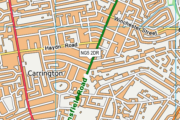 NG5 2DR map - OS VectorMap District (Ordnance Survey)