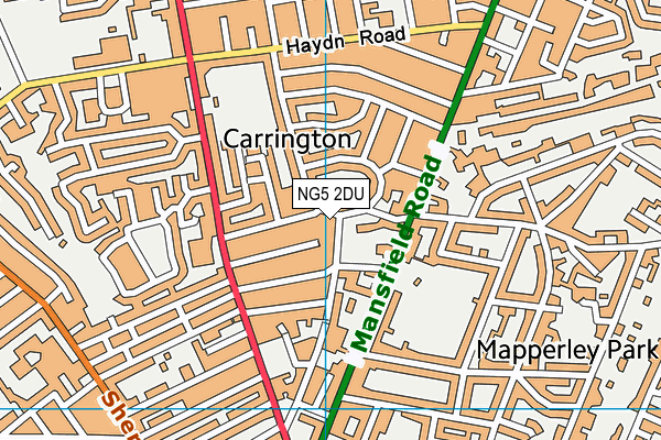 NG5 2DU map - OS VectorMap District (Ordnance Survey)