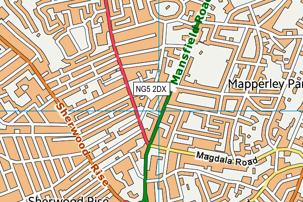 NG5 2DX map - OS VectorMap District (Ordnance Survey)