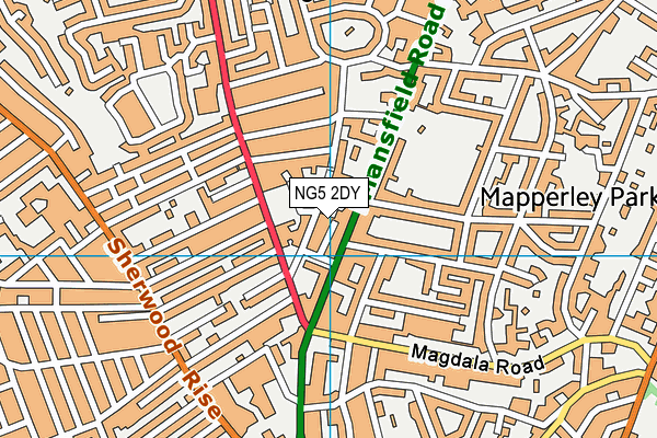 NG5 2DY map - OS VectorMap District (Ordnance Survey)