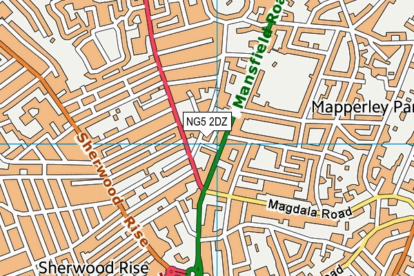 NG5 2DZ map - OS VectorMap District (Ordnance Survey)