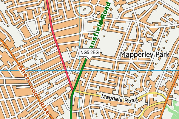 NG5 2EG map - OS VectorMap District (Ordnance Survey)