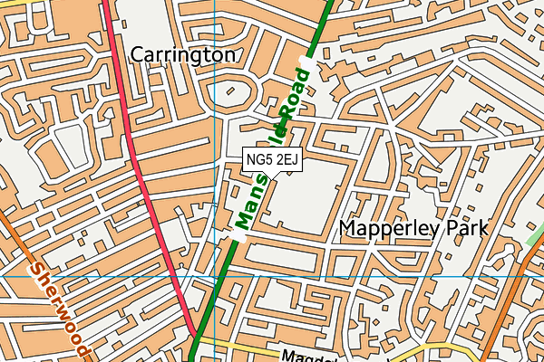 NG5 2EJ map - OS VectorMap District (Ordnance Survey)