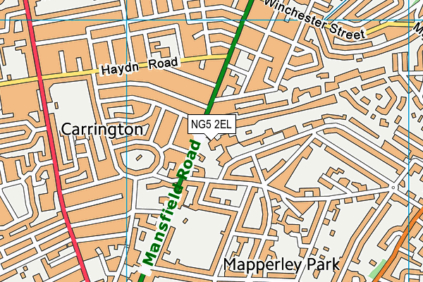 NG5 2EL map - OS VectorMap District (Ordnance Survey)