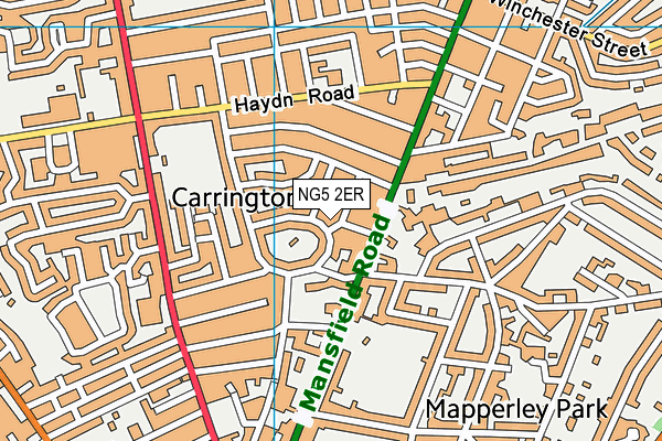 NG5 2ER map - OS VectorMap District (Ordnance Survey)