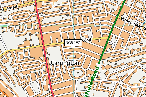 NG5 2EZ map - OS VectorMap District (Ordnance Survey)