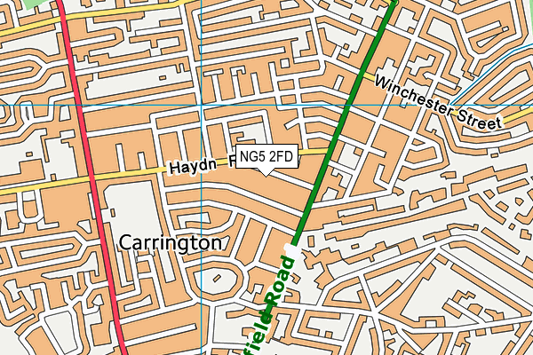 NG5 2FD map - OS VectorMap District (Ordnance Survey)